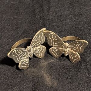 Vintage Brass Butterfly Napkin Rings